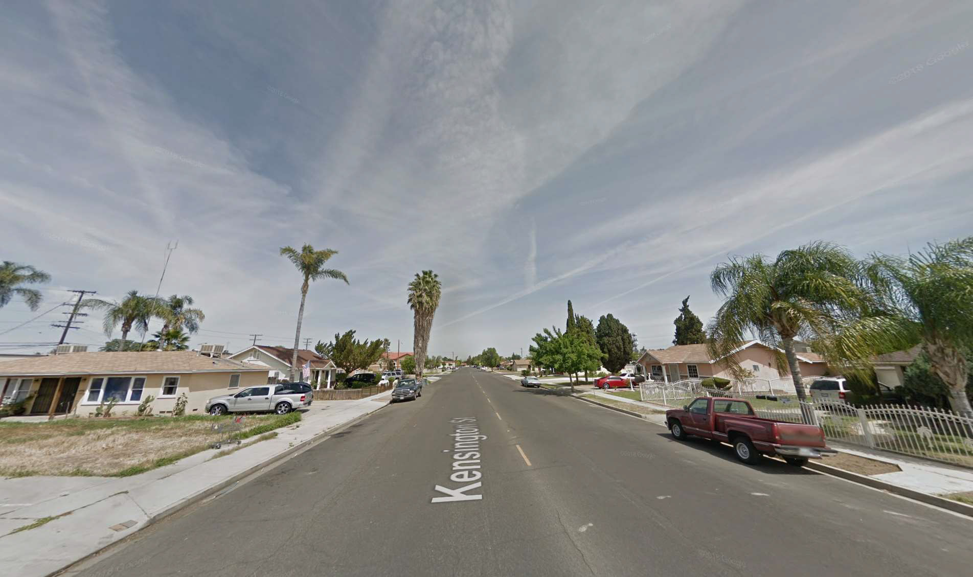 Street view of average neighborhood in Bakersfield