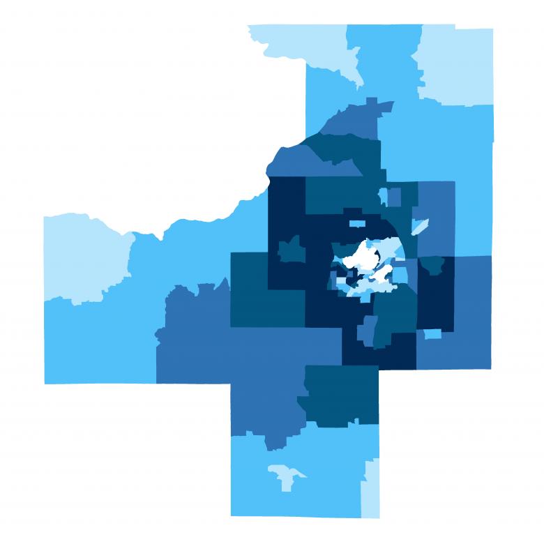 Map showing child opportunity levels for Madison, W